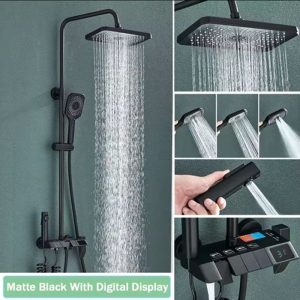 Smart Digital Display Rain piano shower Bathroom Set